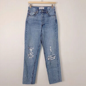 Aritzia Denim Forum BF High Rise Loose Jeans 100% Organic Cotton Coastal Relaxed